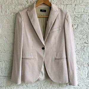 NWT Theory Staple Blazer C Blush Houndstooth Stratton Knit Blazer - 00